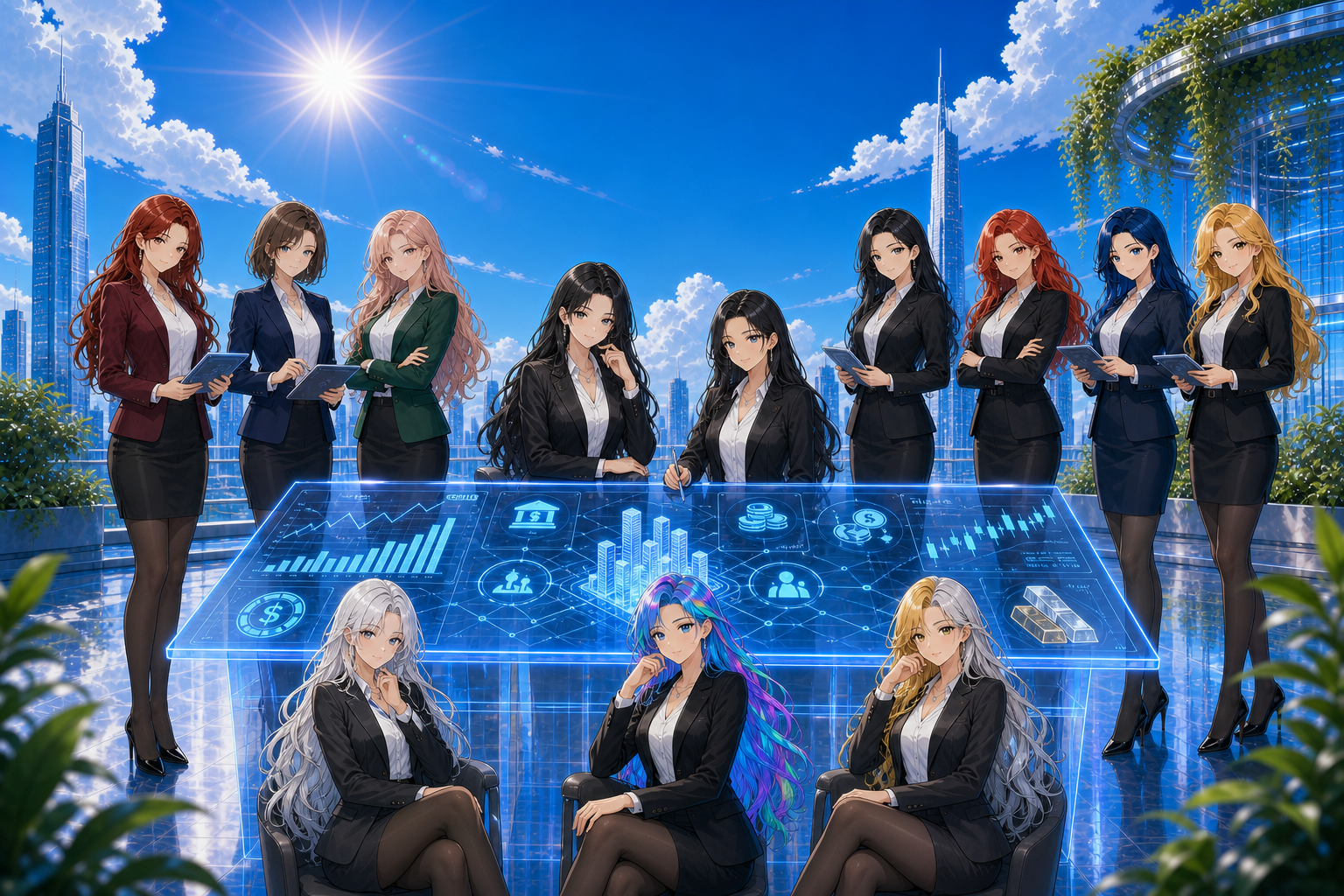 Twelve fictional professional women representing the Ping An Bank Agent leadership, retail, corporate and FICC teams