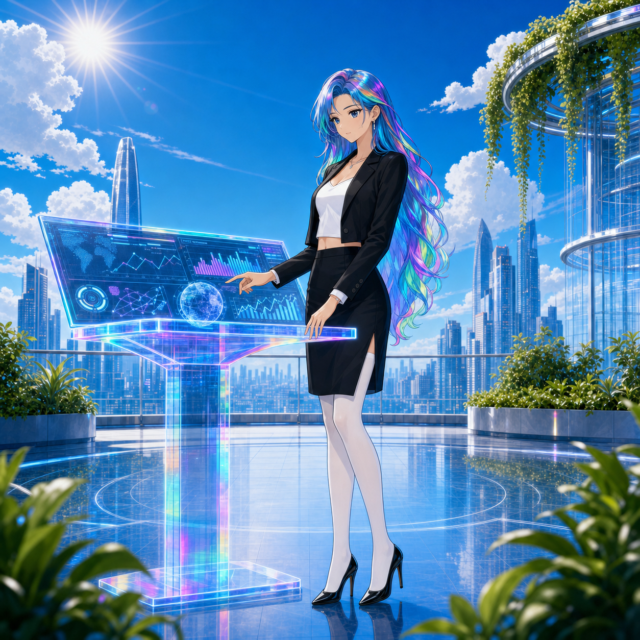 Multicolored-haired Currency Agent
